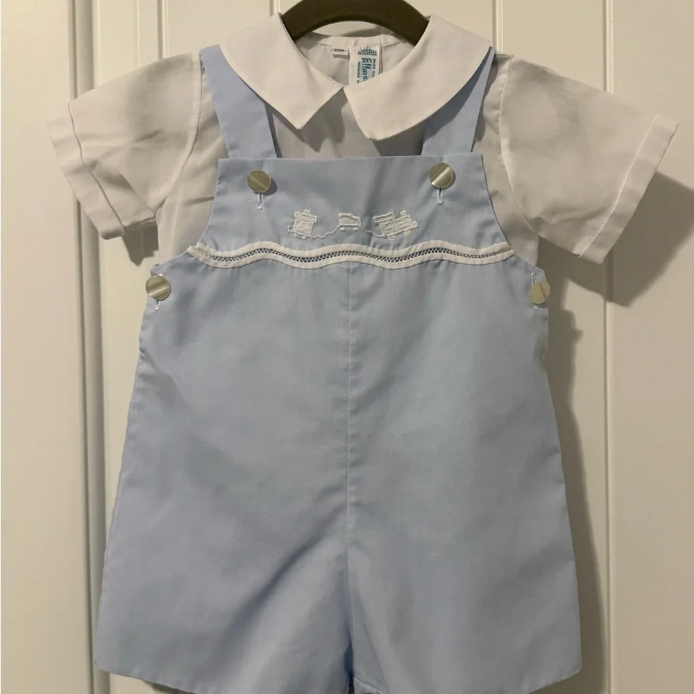 Feltman Brothers Two Piece Train Shortall Baby Boy 12 Months